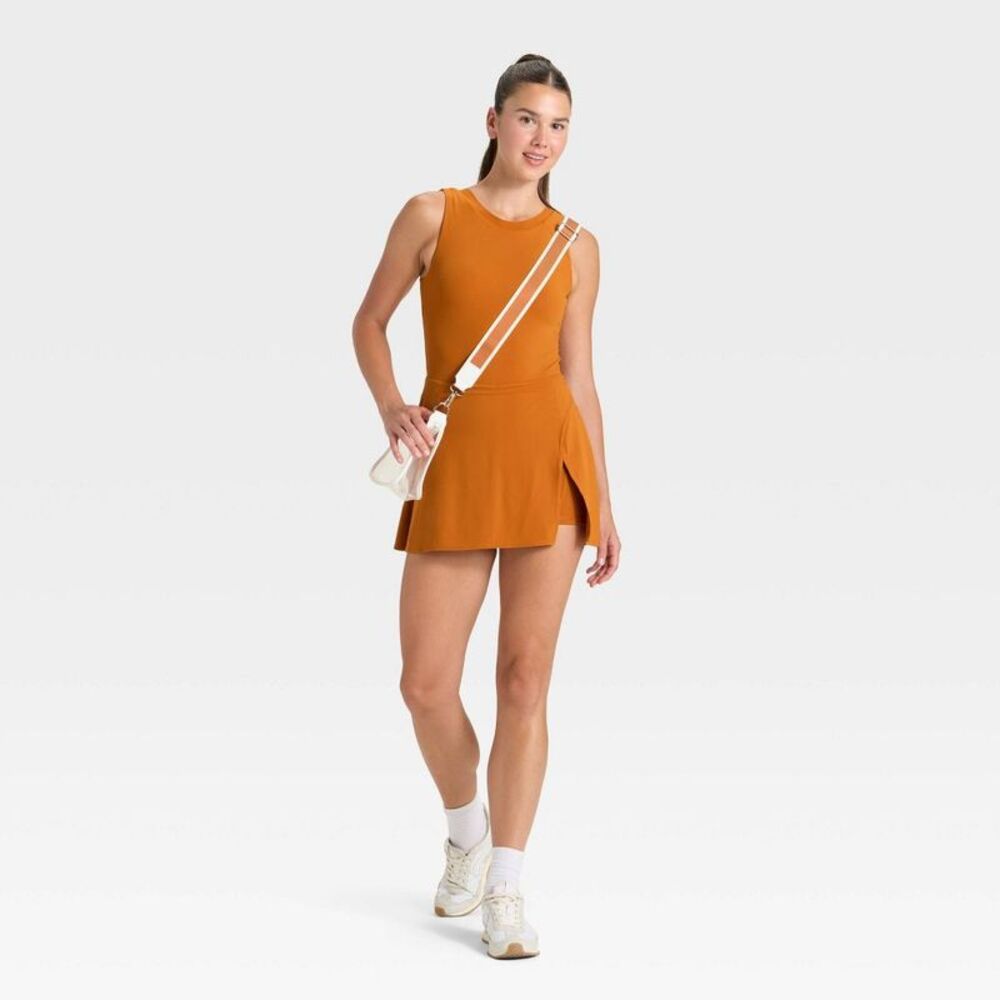 Women's Game Day High Neck Low Back Active Dress - JoyLab Burnt Orange L - Picture 3 of 5